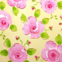 Geel met roze rozen FQ