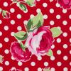 4677 - Rood met witte dots en rozerode bloemen