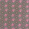 4801 - Bruingrijs (taupe) met medaillon met kleine roze roosjes
