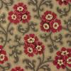 5146 - Grijsbeige met rode bloemen en grijze scrol