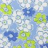 5906 - Paarsblauw met witte en limegroene bloemen