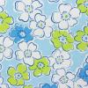 5907 - Blauw met witte en limegroene bloemen