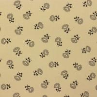 Beige/ivoormet losse bruine bloemen FQ