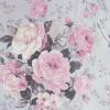 6867 - Grijs met grote zachtroze rozen trossen